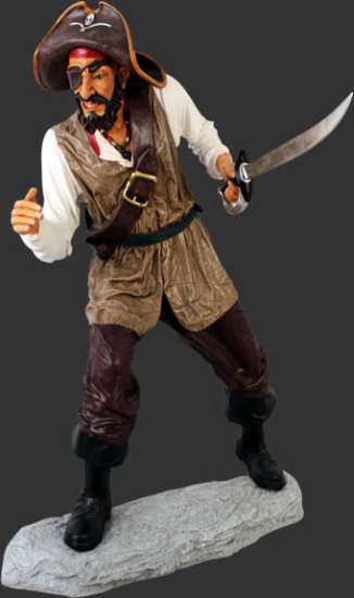 Pirate Captain One Eye with Base - Click Image to Close
