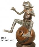Bronze Frog Sitting on Jar