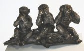 Bronze Three Monkeys Sitting