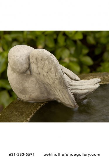 Bathing Dove Bird Outdoor Garden Birdbath Statue - Click Image to Close
