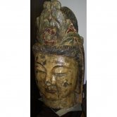 Hand Carved wood Buddha Head