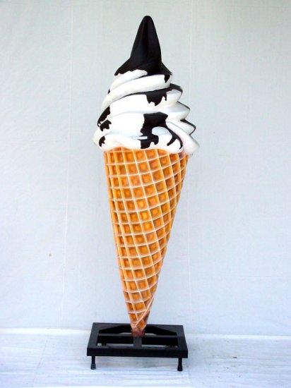 Soft twist Ice Cream Cone (on metal base) - Click Image to Close