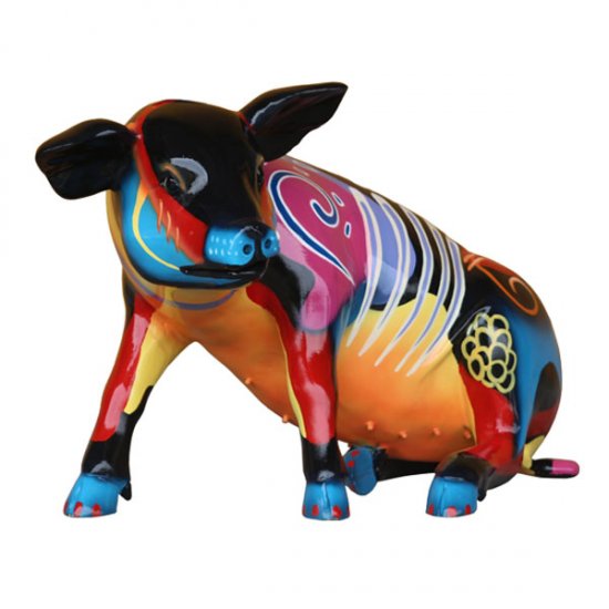 Popart Pig Sitting - Click Image to Close