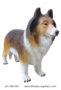 Life Size Rough Collie Dog Statue