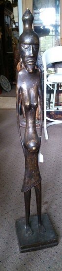 Bronze African Female Sculpture - Click Image to Close