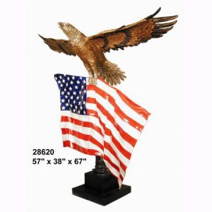 Bronze Eagle With the American Flag