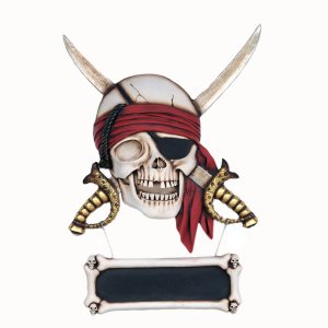 Pirate Skull with Sword wall sign