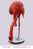 Flamingo Head Down on Base Statue