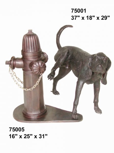 Bronze Dog Peeing Fountain