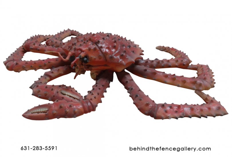 Life Size Red King Crab Fiberglass Statue - Click Image to Close