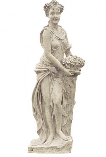 Four Seasons- Lady Autumn Statue with Base - Click Image to Close