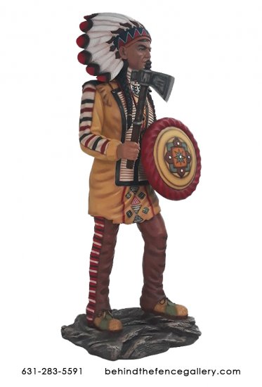 Native American Indian Life Size Statue - Click Image to Close