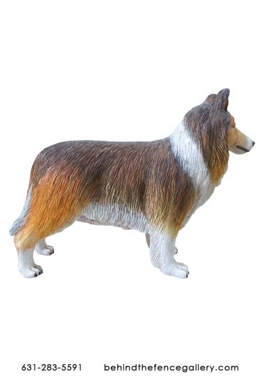 Life Size Rough Collie Dog Statue - Click Image to Close