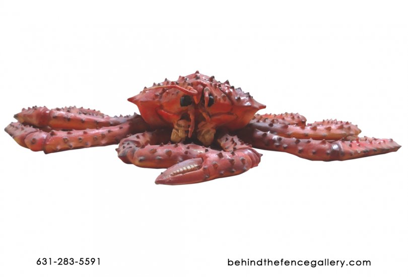 Life Size Red King Crab Fiberglass Statue - Click Image to Close