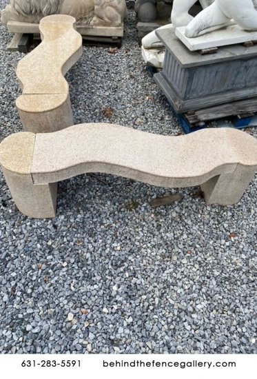 Liquidation Marble Wave Style Bench - Click Image to Close