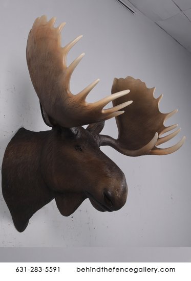 Wall Mounted Moose Head Statue - Click Image to Close