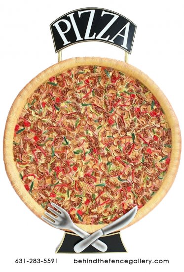 Giant Pizza Pie Advertisement Sign - Click Image to Close