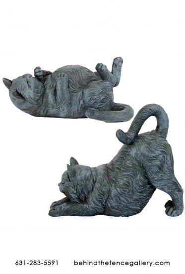 Playful Cat Statue Set - Click Image to Close