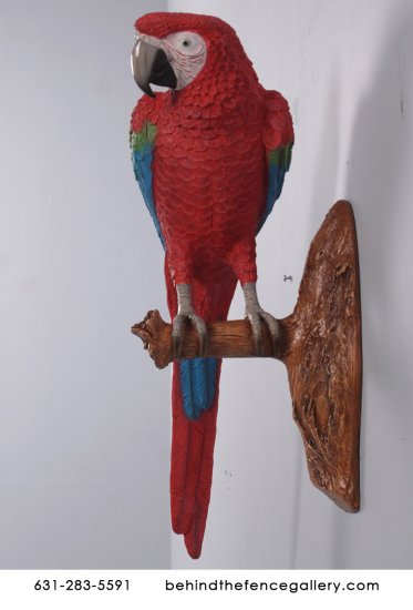 Life Size Scarlet Macaw Parrot Statue - Click Image to Close
