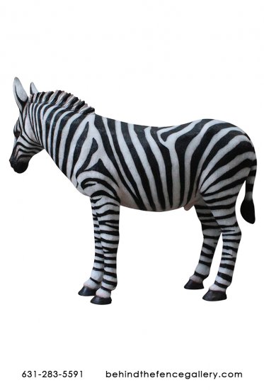 Life Size Fiberglass Safari Party Prop Zebra - Click Image to Close