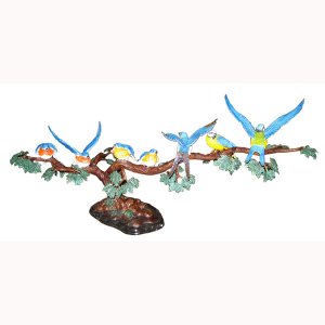 Bronze 7 Sparrows on Tree Color