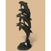 Bronze 5 Dolphin Family Fountain