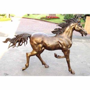 A Young Bronze Horse Trotting