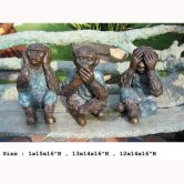 Set of 3 Bronze " Monkey, see, hear speaks no evil "