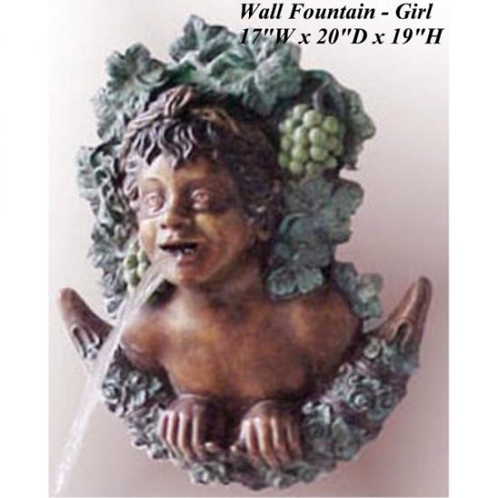 Bronze Girl Wall Fountain - Click Image to Close
