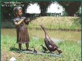 Bronze Girl feeding Geese Fountain