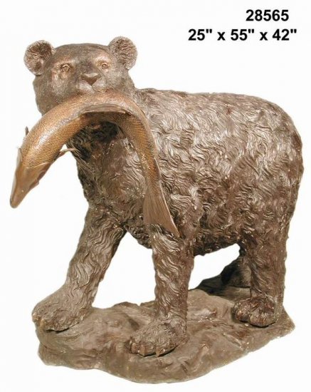 Bronze Bear with Fish - Click Image to Close