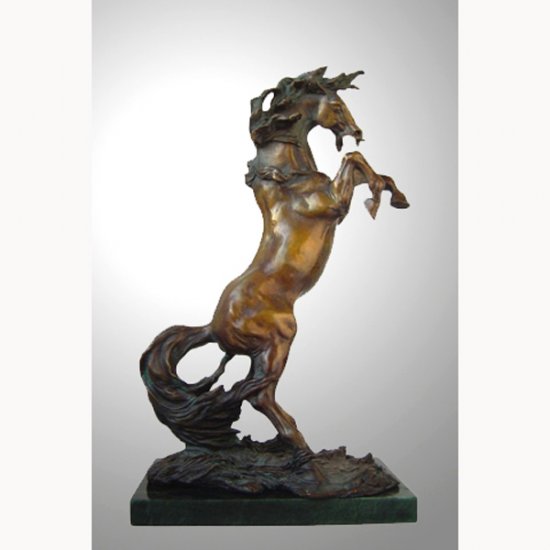 Bronze Small Rearing Horse - Click Image to Close