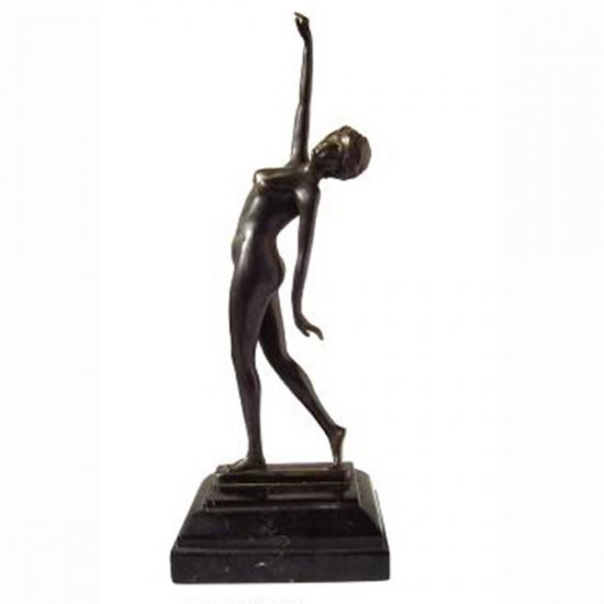 Bronze Dancing Girl with Marble Base - Click Image to Close