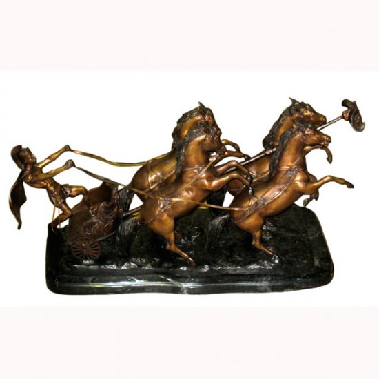 Bronze Chariot with Horse - Click Image to Close