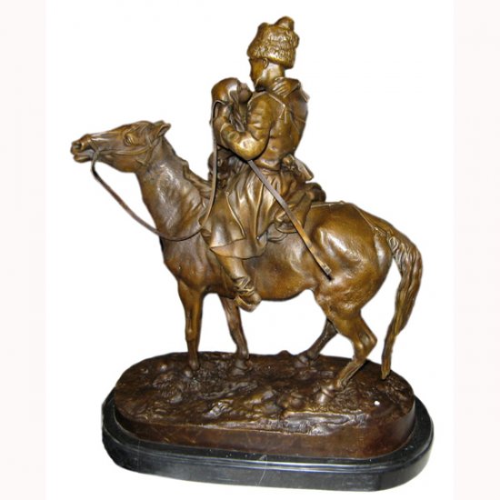 Bronze Russian Soldier on Horse - Click Image to Close
