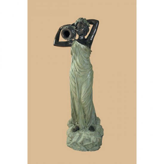 Bronze Woman Holding Urn Fountain - Click Image to Close