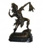 Bronze Indian with Marble Base