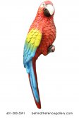 Perched Life Size Scarlet Macaw Statue