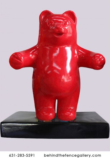 Mini Red Gummy Bear Wall Statue - Click Image to Close