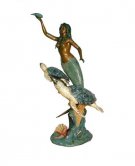 Bronze Mermaid With Two Turtles