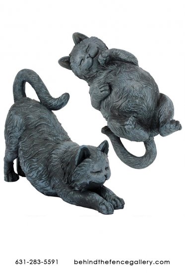 Playful Cat Statue Set - Click Image to Close