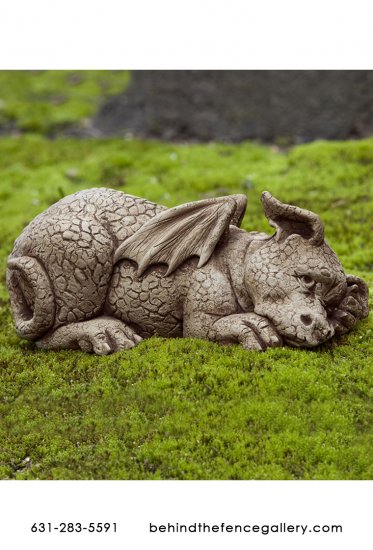 Puzzle the Cast Stone Medieval Winged Dragon - Click Image to Close