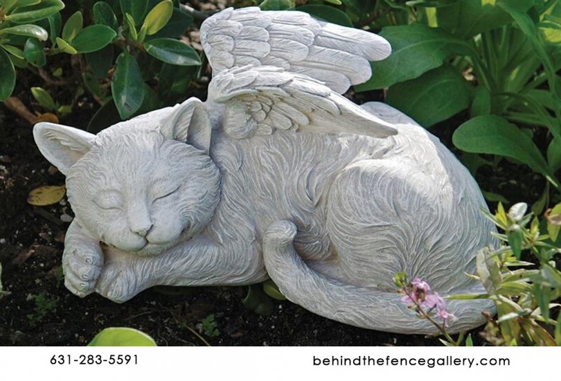 Angel Cat Pet Memorial Statue - Click Image to Close