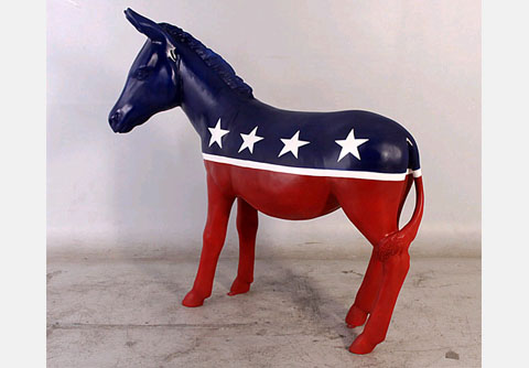 Democratic Donkey Mascot Statue - Click Image to Close