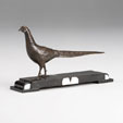 Bronze Art Deco Pheasant on Marble Base - Click Image to Close