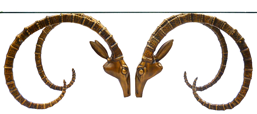 2 Skulls Deer Table (Small) - Click Image to Close