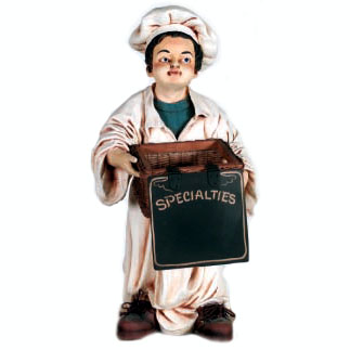 Chef Holding Basket 36 Inch Statue - Click Image to Close