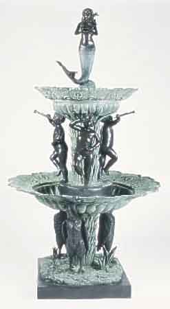 Bronze Classic Fountain with Mermaid on a Top - Click Image to Close