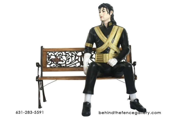 MJ Sitting Statue - Click Image to Close