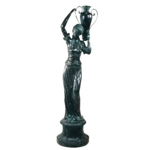 Bronze Woman With Vase Fountain - Click Image to Close